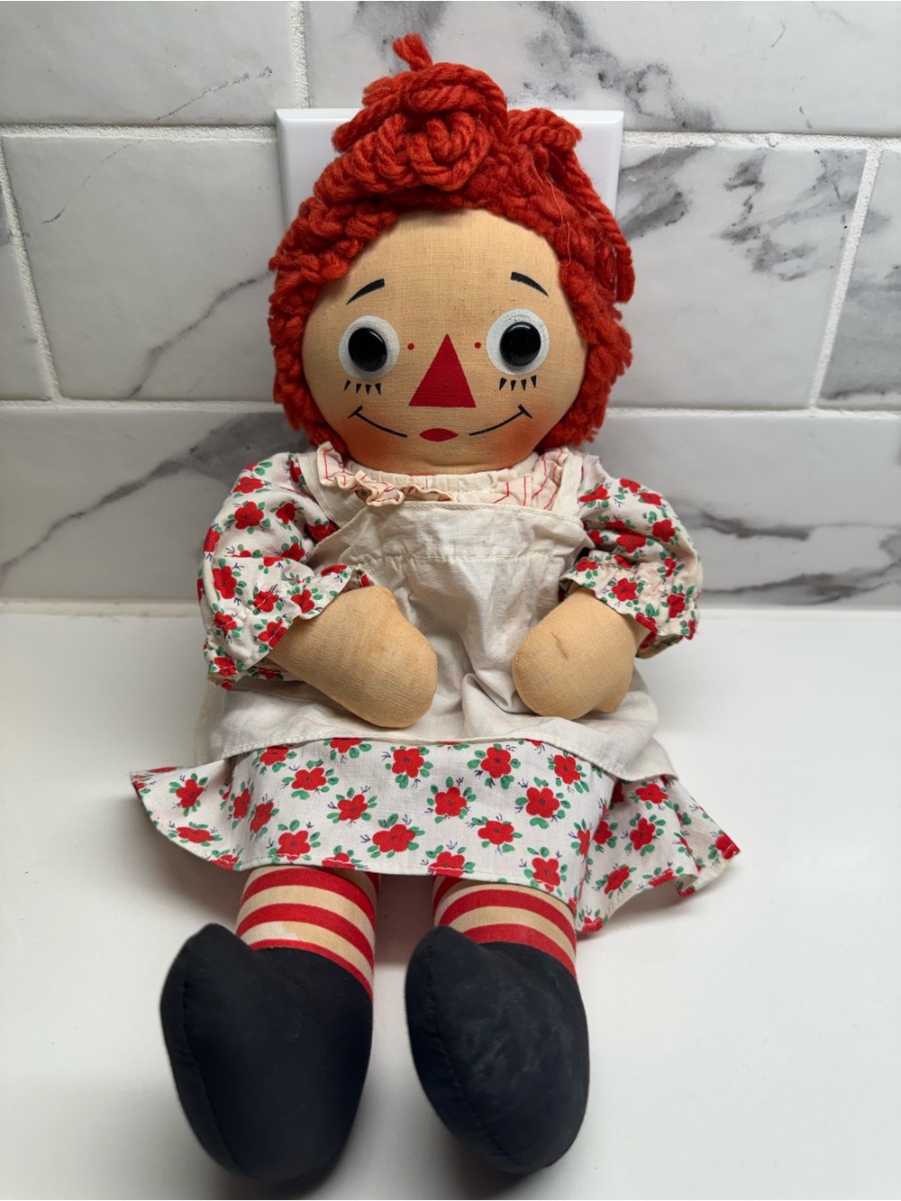 Vintage 60/ 70’s Knickerbocker Wind-Up Musical Raggedy Ann Doll Original Working